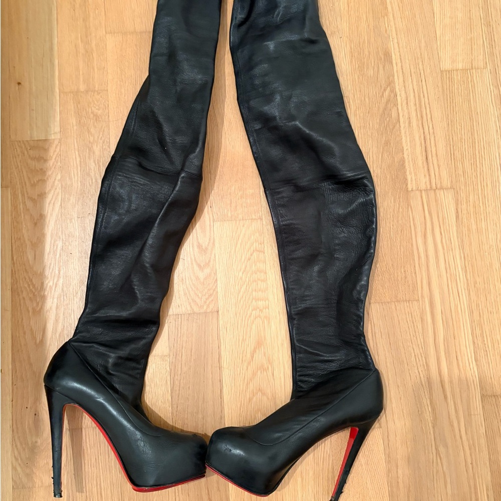 Christian Louboutin Black Over-the-Knee Boots